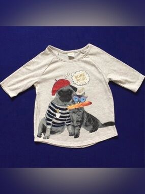 Gymboree Tee T-Shirt French Bulldog Cat Dog Frenchie